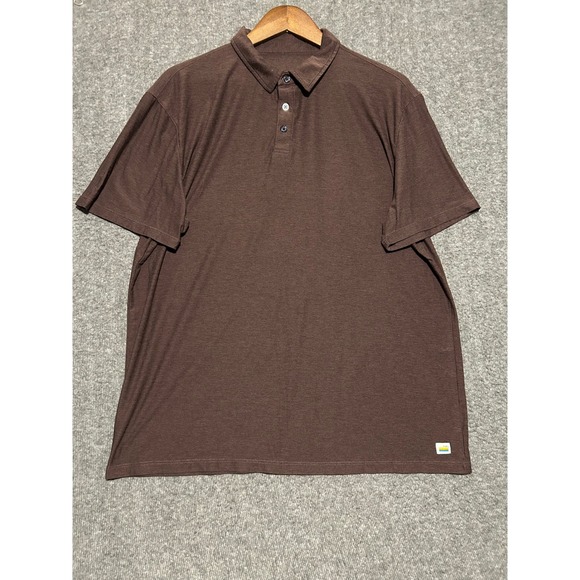 Vuori strato tech polo shirt mens burgundy Large stretch performance read - Picture 2 of 6